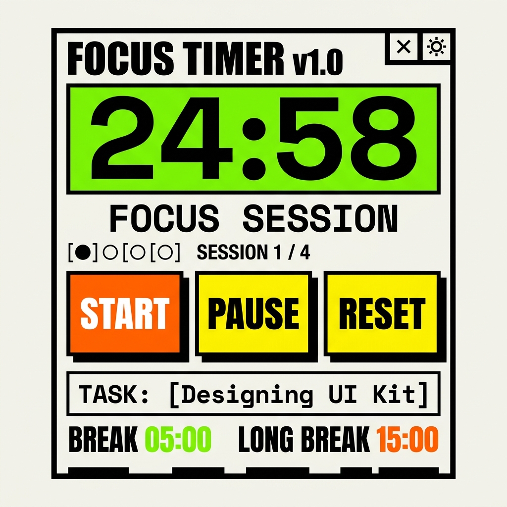 CLOCTIME Focus Timer Layout Preview